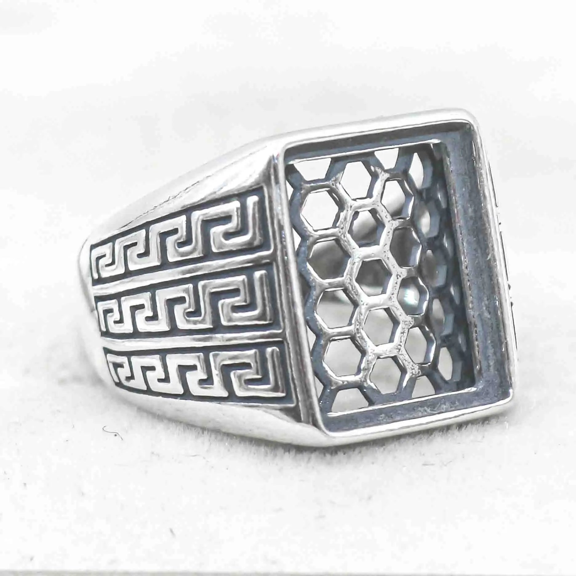 Sterling Silver 11*14/12*15/13*16mm Semi Mount Men's Ring Frame Blank Bar Bezel Setting S925 Without Center Stone for DIY Inlay