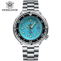Turquoise Dial SD1975 STEELDIVE 316L Stainless Steel Sterile Tuna Japanese NH35A Automatic 30ATM Diver Diving Watch MegaBDM