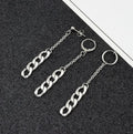New Hot Kpop Stars Chains Long Earrings Jewelry Stainless Steel Fashion Chains Men Women Stud Chains Hoop Earring