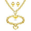Zhongzhe Jewelry Heart Necklace Set Valentine's Day Gift Trendy 18k Gold Plated Fashion Necklace Earrings Jewelry Set for Women