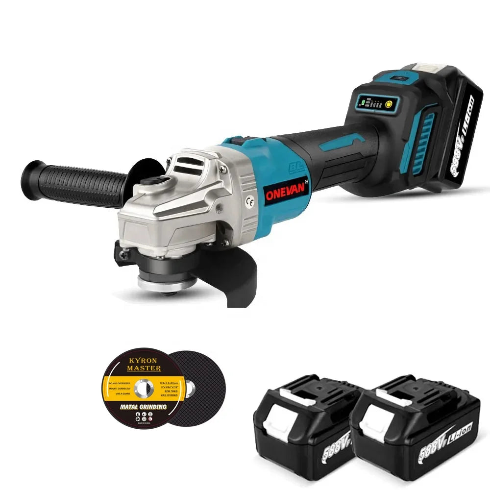 2000W Brushless Electric Angle Grinder 20000RPM 6 Gears Rechargeable Polishing Cutting Machine Power Tool for Makita 18V Battery