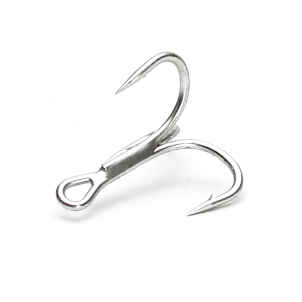 3X Strong Treble Hook High Carbon Steel Matte Tin Coated Triple Fishhook Bass Saltwater Freshwater Fishing Tackle