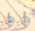 Fashion Romantic for Women Beating Heart Shape Zircon Love Pendant Necklace Stainless Steel Collar Chain Necklace
