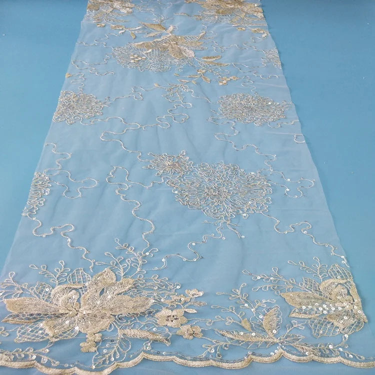 Wholesale Elegant Bridal Glitter Lace Fabric White Wedding Lace Nigerian Lace Fabric 2024