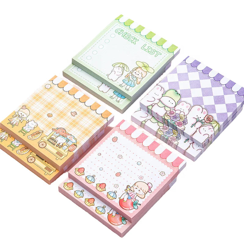 Custom Promotional Personalized Office Supplies Cute Stickers Sticky Notepad Customized Calendar Cartoon Retro Style Memo Pads