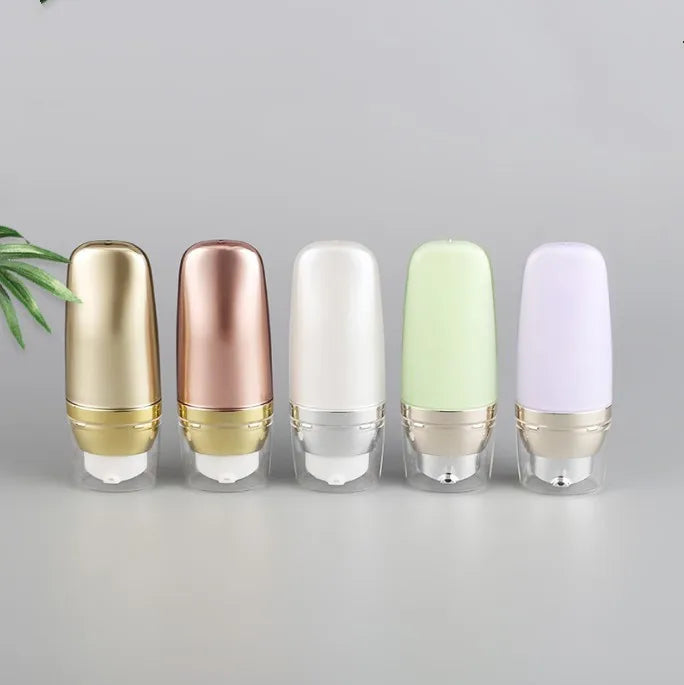 Luxury Acrylic White Gold Sunscreen Bottle 30ml 50ml Empty Headstand Lotion Cream Bb Cream Tubes