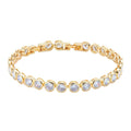 Hot Sale Fashion Tennis Bracelets Copper Gold Plated Round Zircon Link Bracelet for Women Jewelry Luxury Gifts