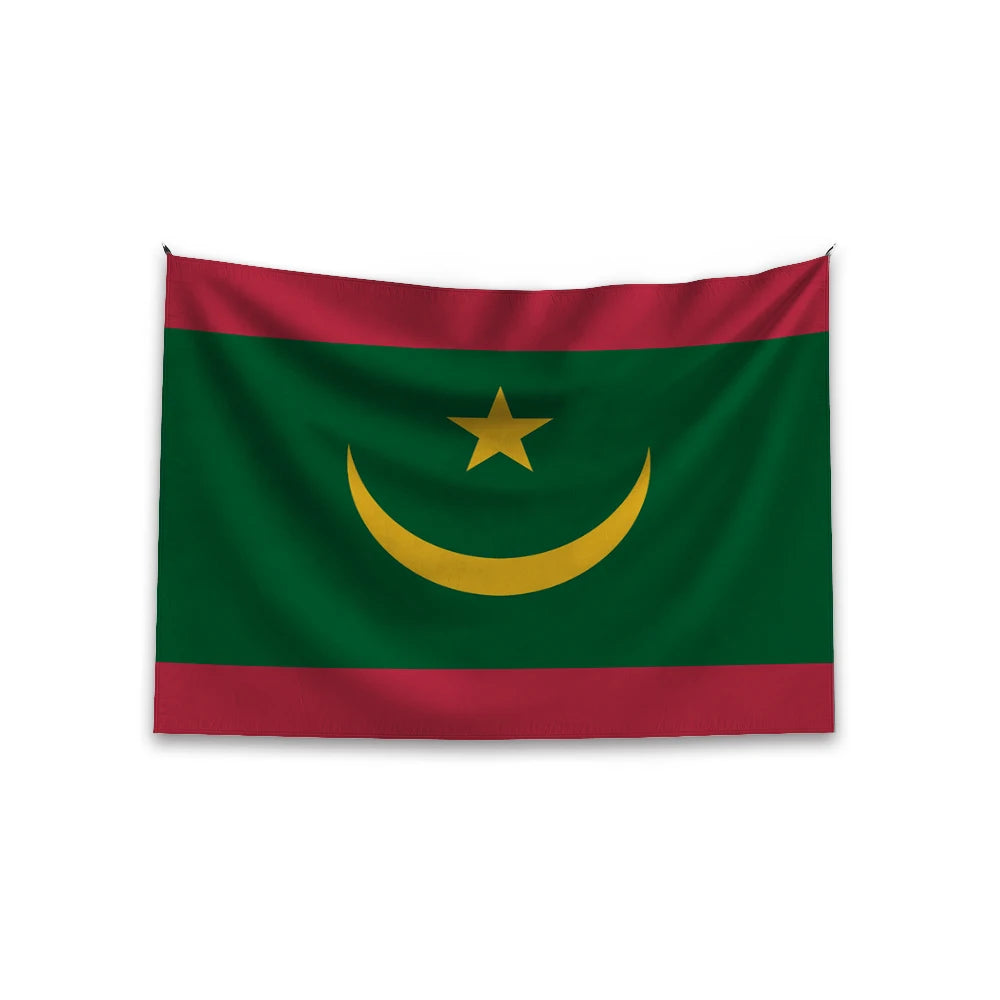 Promotional Product Banderas De Paises Double Side Printed 100%Polyester Outdoor Decoration Custom Mauritanian Mauritania Flag
