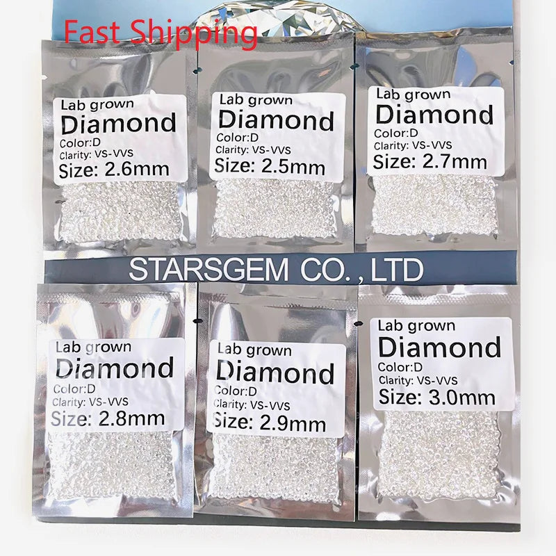 Starsgem 0.8mm-3mm Wholesale Diamant Melee Small Size Round White Loose Diamond