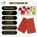 OKSILICONE Small 15 Cavity Semi Sphere Brown Silicone Baking Mold Moulds Cake Tools Cake Decorating Accessories 28.5*16.8cm 91g