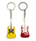 Wholesale Custom Music Logo Enamel Mini Guitar Keychain Metal Team Members Collection Musical Instruments Key Holder Laser Logo