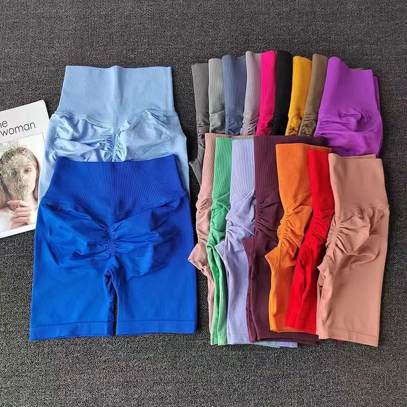 2025 High Waist Women Young Girls Yoga Gym Shorts Sports Fitness Workout Custom logo Wholesale