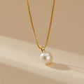 Trendy Elegant INS Pure 925 Sterling Silver Freshwater Pearl Pendant Necklace for Women Girls Jewelry