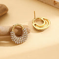 Trendy Advanced Jewelry 18K PVD Gold Plated Bag Shaped Zircon Stainless Steel Women Stud Earring