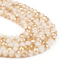 Half Plating Faceted Glass Beads Champagne White Rondelle Crystal Glass Beads for Jewelry Making DIY