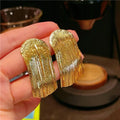 Vintage Fine Jewelry Earrings S925 Silver Needle Earrings Arc Long Tassel Earrings for Women