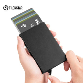 Top Quality Wallet Card Rfid Blocking Business Card Box Pop up Credit Card Case