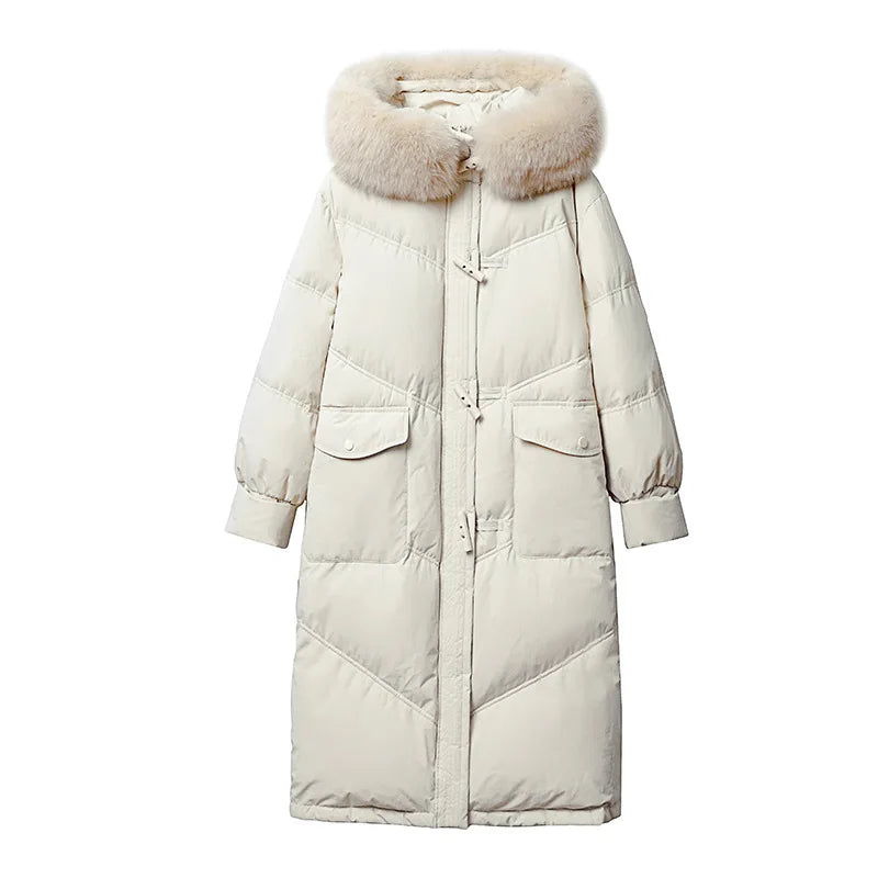 2023 New Korean Version of the Mid-Length Fashion Style and Thick Winter Coat Duck Down Jacket Women
