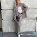 Quality Manufacturer Factory Spring Striped Women's 2 Piece Office Ladies Blazer And Skirt Set Suit For Women With Slit