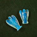 Huiying Bulk Wholesale 1.5 Inch Natural Mini Opalite Crystal Stone Angel Ornament Hot Sale Small Jade Angel for Gift Crafts