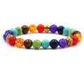 Fahion 7 Chakra Colorful Stone Healing Bracelets for Men Women Matte Agate Charm Gemstone Beaded Bracelets