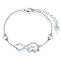 Lovely Puppy Silver Jewelry S925 Silver Infinity Diamond Zircon Setting Silver Bracelet