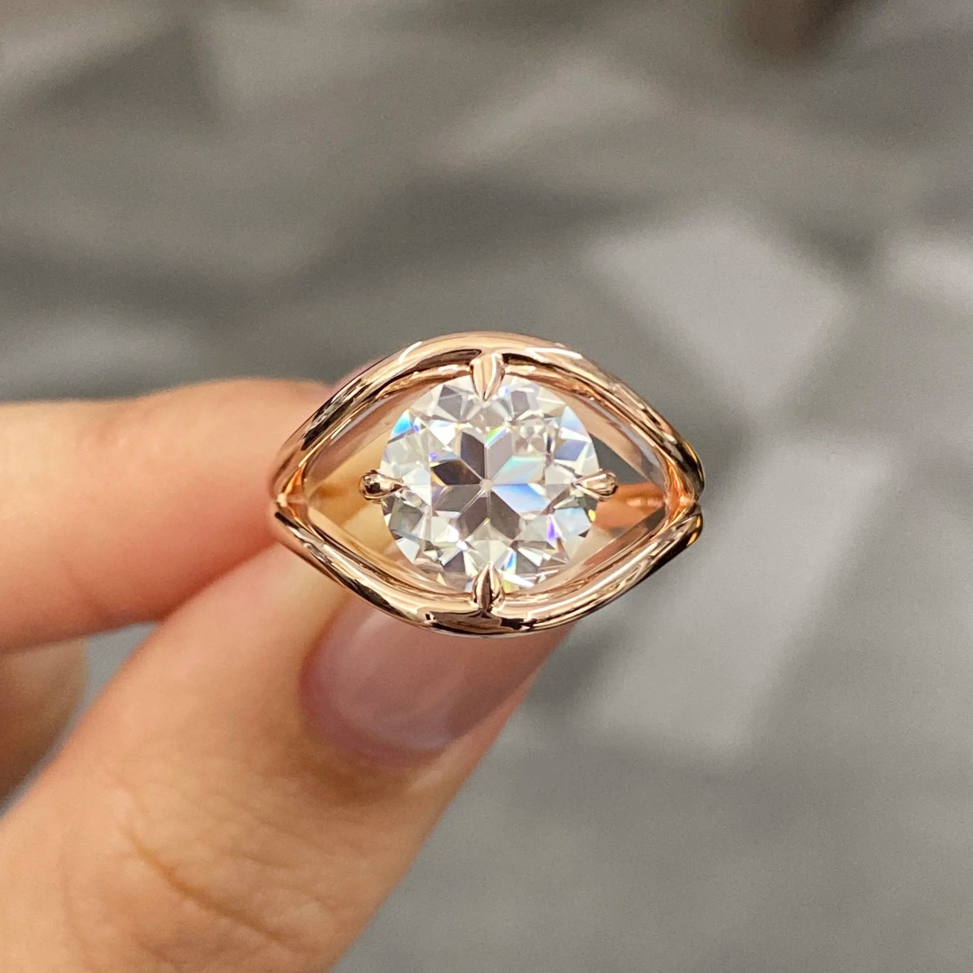 Starsgem Fine 9K/10K/14K/18K Lab Diamond Ring OEC Moissanite Solitaire Ring Elegant Ring Design