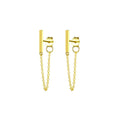 925 Sterling Silver Stud Earrings Bar Chain Tassel Silver Stud Earring Jewelry Dainty Earring Women Gift