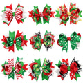 Fashion Colorful Layered Ribbon Bowknot Hairpin Children Kids Girls Christmas Hair Bow Clip Accessories for Gift