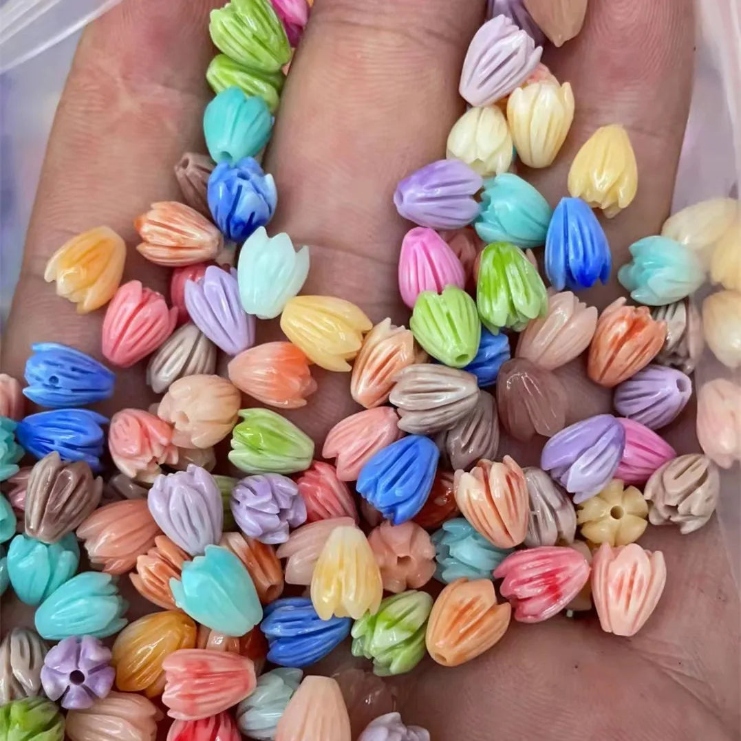 Hot Sales Multi Color 6mm 8mm Pikake Shell Beads  Wholesale Natural Mother Pearl Shell Pikake Flower Beads for Jewelry Making