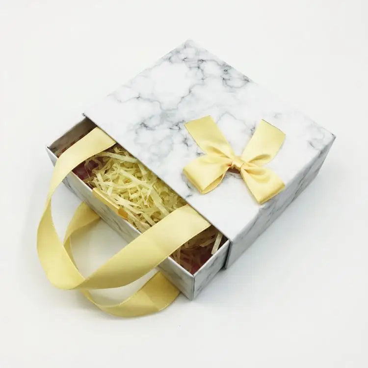 Custom Bow Tie Packaging Jewelry Gift Drawer Wig Cardboard Paper Box With Ribbon