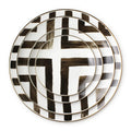 Creative Bone China Dinnerware Sets White Gold Rim Ceramic High-end Crossroads Pattern Modern Stocked 7-9 Users Party Dinnerware