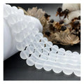 Natural Matte Gemstone Round Loose Beads Clear Quartz Energy Stone Beaded for Jewelry Making Bracelet Necklace