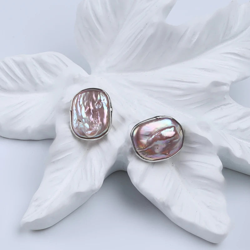 Zhuji 2023 Simple Design Purple Color Square Pearl Earring for Women Earrings
