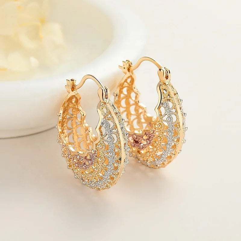 18K Laminated Gold Wholesale Oro  Earrings Women Hoop  Plated Earrings Fashion Jewelry for Women Wholesale Earrings Women