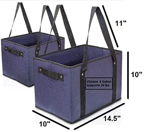 Collapsible Grocery Tote Bag with Durable Cardboard Bottom Reinforced Shopping Container for Picnics & Other Uses