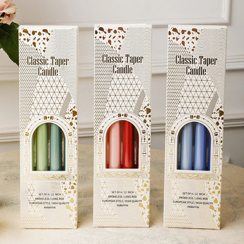 40 Kinds Color 30cm Europe Long Pole Candle Home Decor Banquet Wedding Cone Candles