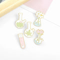 Plant Lover Lab Custom Cartoon Pins Flask Test Tube Brooch Enamel Hard Pin Metal Plated Collectible Wholesale
