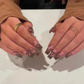Zebra Pattern Nail Art Patch 24-Piece ABS Material Fake Nail for Finger Series 24 Design