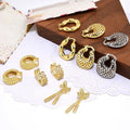 EM1389 Bohemian Bold 18k Gold Plated Hollow Stars Hoop Earrings Gold Statement Hoops Bowknot Bow Stud Earrings for Women