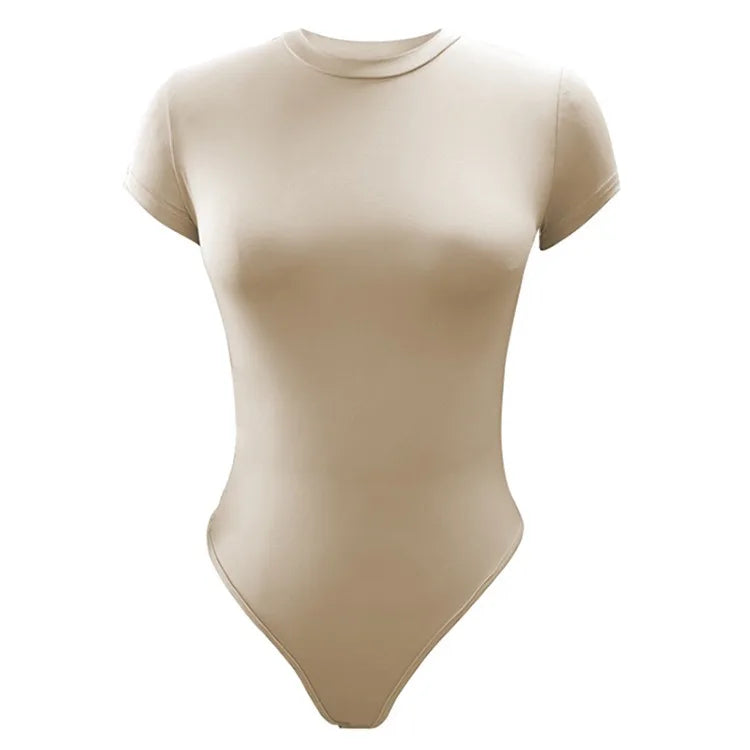 Summer Casual Women's Short-sleeved Jumpsuit Stretch Romper Basic Clothing Comfortable Bodysuit