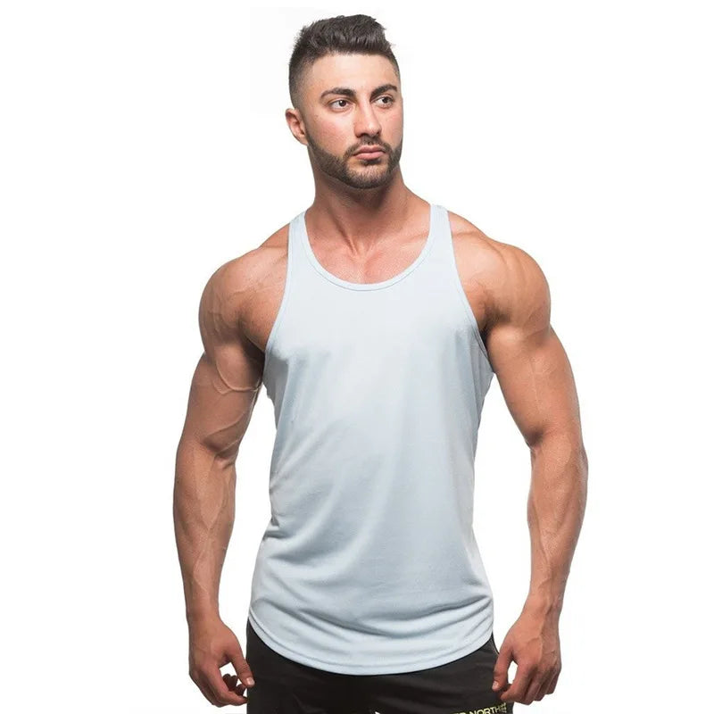 Mens Workout Tank Tops Gym Muscle Tee Fitness Bodybuilding Training Sports Sleeveless T Shirt