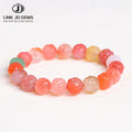 Creative Natural Yanyuan Agate Lotus Pumpkin Four-Leaf Clover Beads Bracelet Cute Candy Color Gemstone Bead Bracelet for Girl