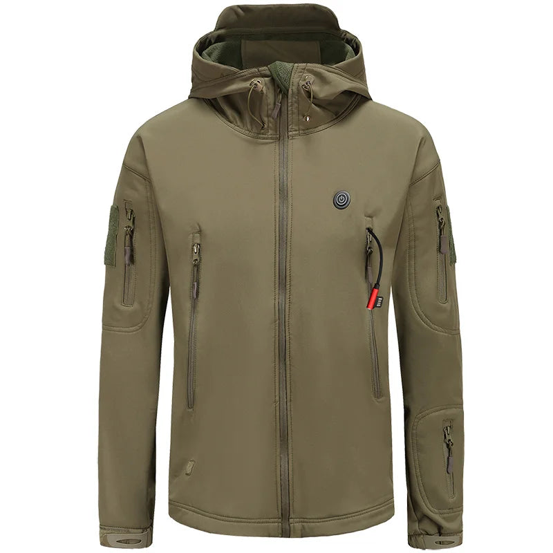 Waterproof Windproof Heated Hard Shell Jacket 100% Polyester Winter Use