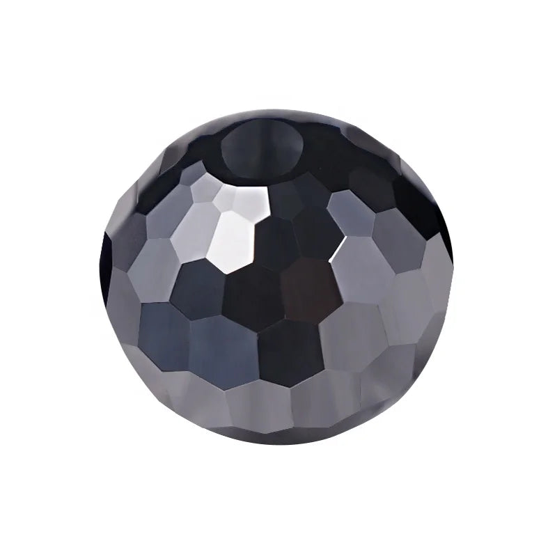 2MM Black Faceted Loose Moissanite Gemstone Beads for Jewelry Making Drilled Hole Design