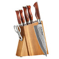 7PCS High End 73 Layers Damascus Powder Steel 62-64 HRC Japanese Knives with Wooden Block Kitchen Chef Knife Set Gifts