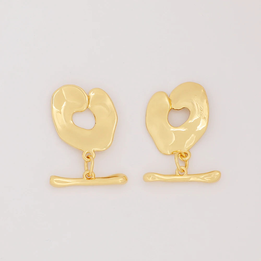 Not Rust Not Allergic Special-shaped OT Clasps Baroque Style OT Connection Clasp 18K Gold Plated Brass Jewelry Connection Clasp