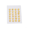 JXX JED-08-6 Dubai Style Women's Gold-Plated Brass Tiny Earrings Set Classic Stud + Heart Stud Design for Anniversaries