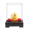2026 Resin Cashmere Sand Gold Ornaments Fushou Double Peach Shoutao Birthday Gift for Elders Creative Home Decoration Statue