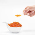 Frozen Salmon Fish Caviar 3oz Glass Jar with Pink Red Trout Roe Box and Bag Packaging